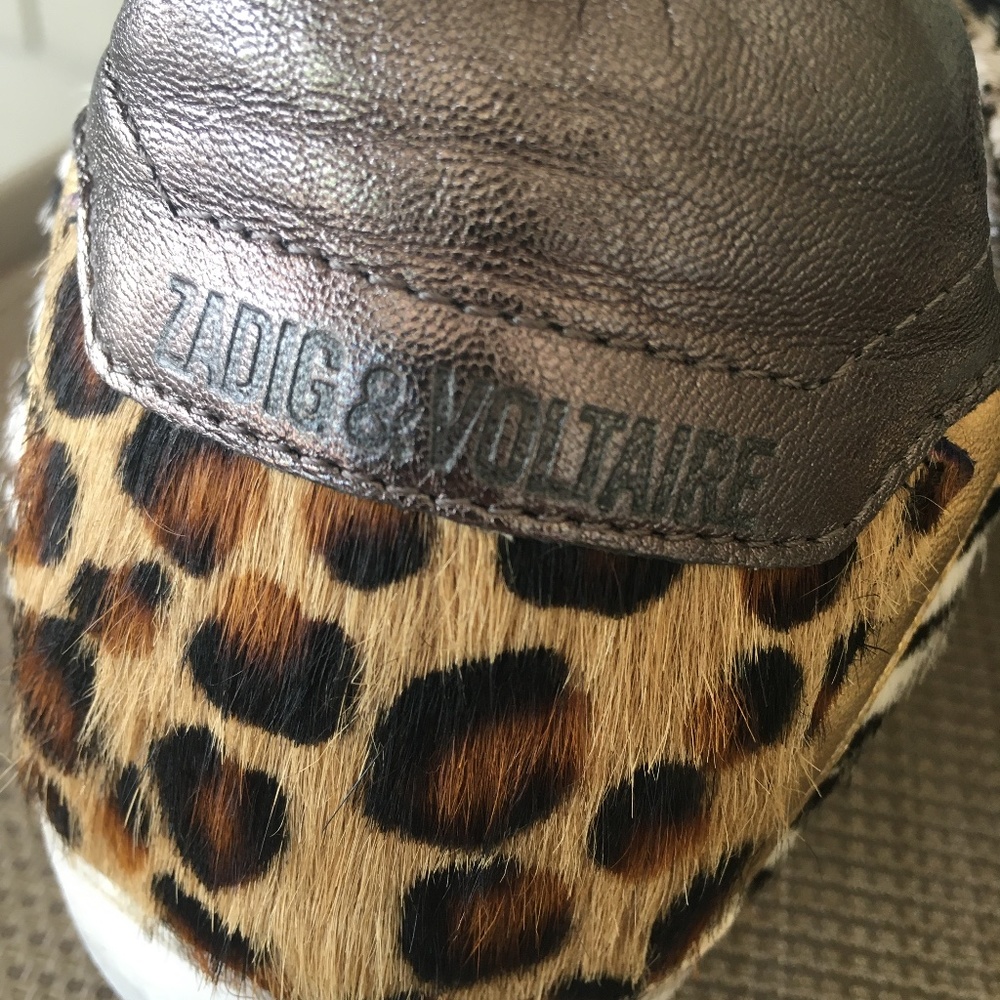 Zadig & Voltaire Animal Hair Leopard Zebra Glitter Sneakers - Picture 9 of 10